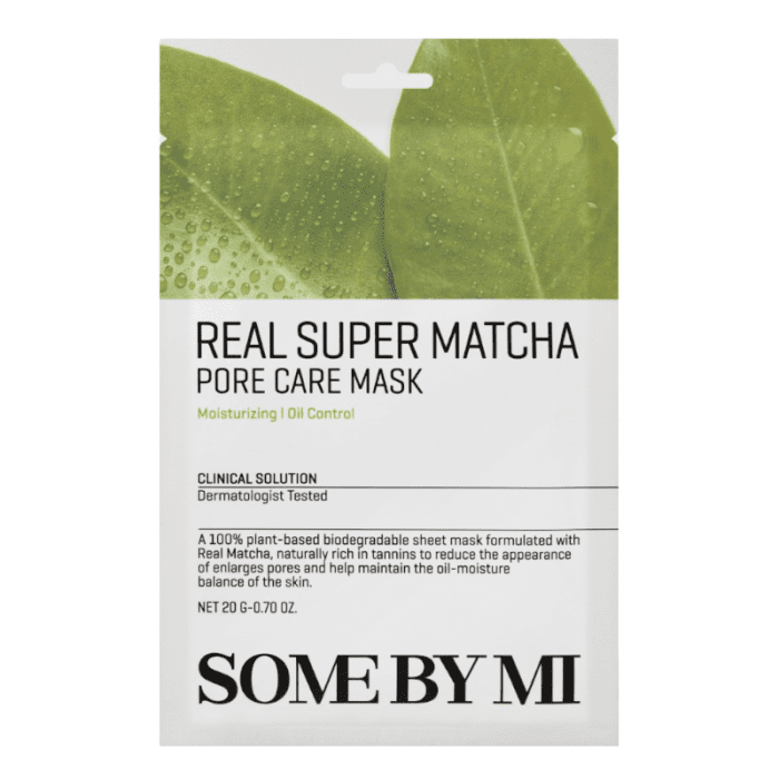 SOME BY MI Real Super Matcha Pore Care Mask veido kaukė su žaliąja arbata, 20 g
