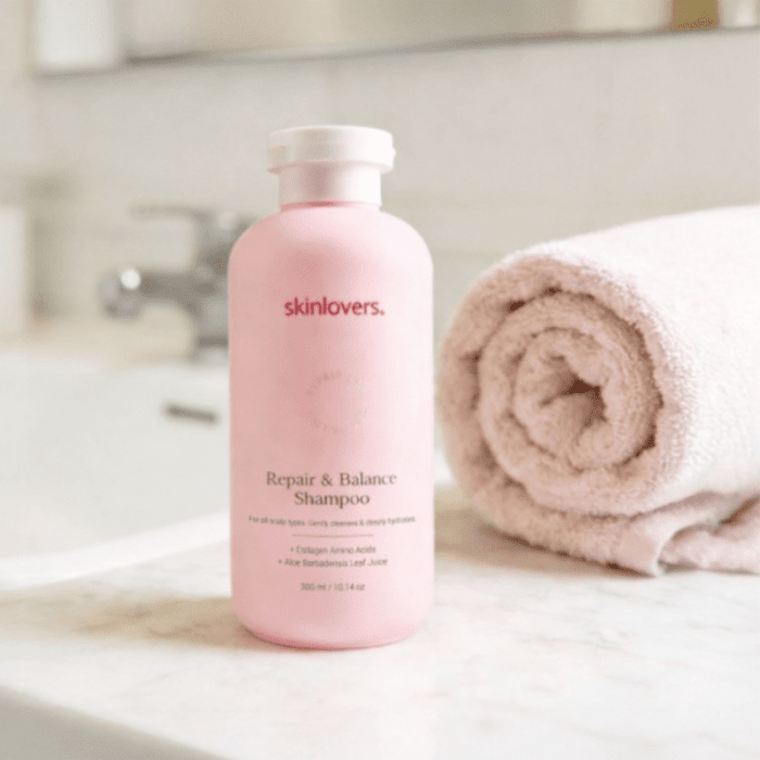 SKINLOVERS Repair & Balance atkuriamasis šampūnas dažytiems ir pažeistiems plaukams, 300 ml