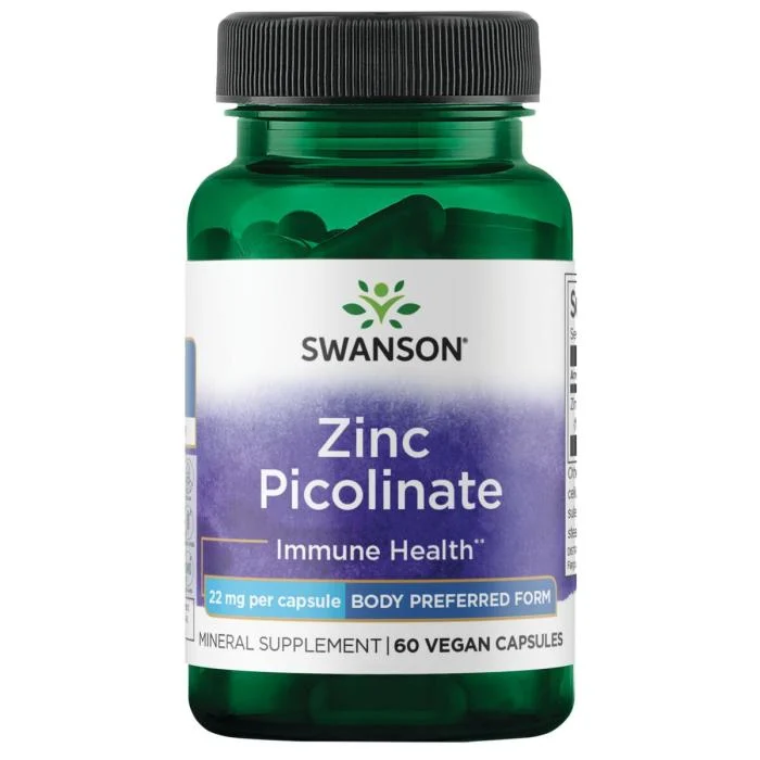 SWANSON Cinkas (Pikolinatas) 22 mg, veganiškos kapsulės, N60