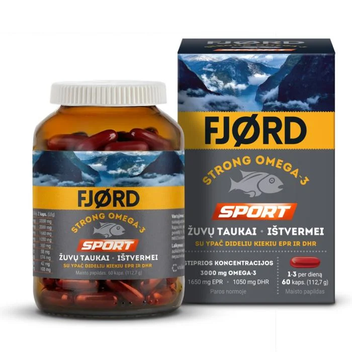 FJORD STRONG OMEGA-3 SPORT žuvų taukai, N60