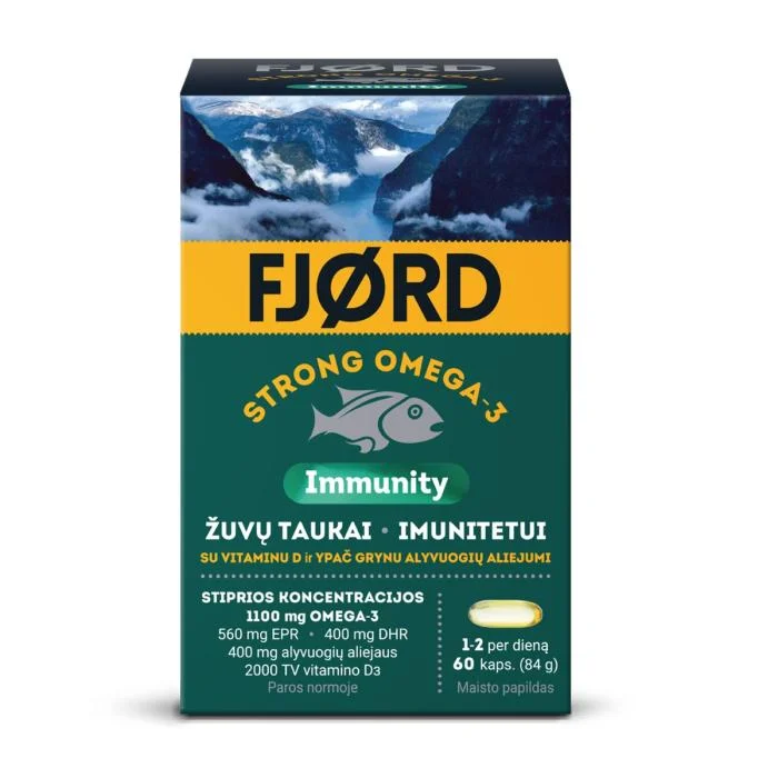 FJØRD STRONG OMEGA-3 Immunity žuvų taukai imunitetui, N60