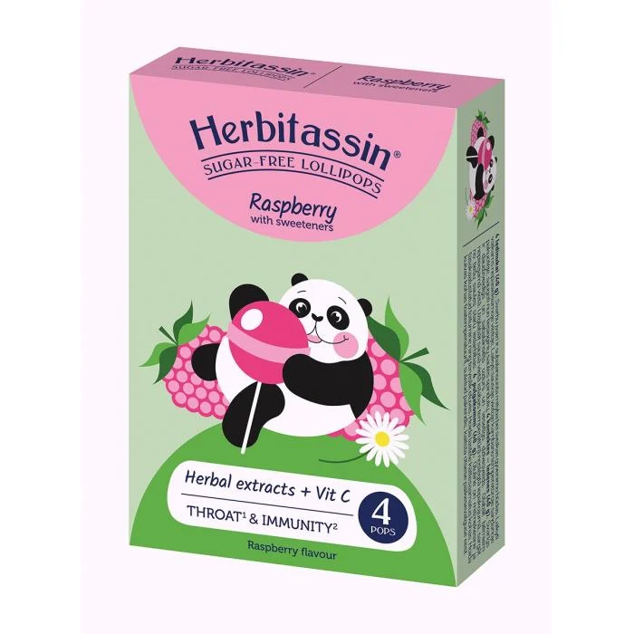 HERBITASSIN becukriai ledinukai, aviečių skonio, N4