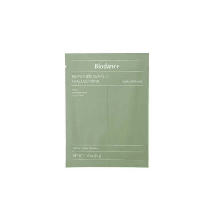 BIODANCE Refreshing Sea Kelp Real Deep intensyvaus poveikio hidrogelio veido kaukė su jūros dumblių ekstraktais, N1, 34 g