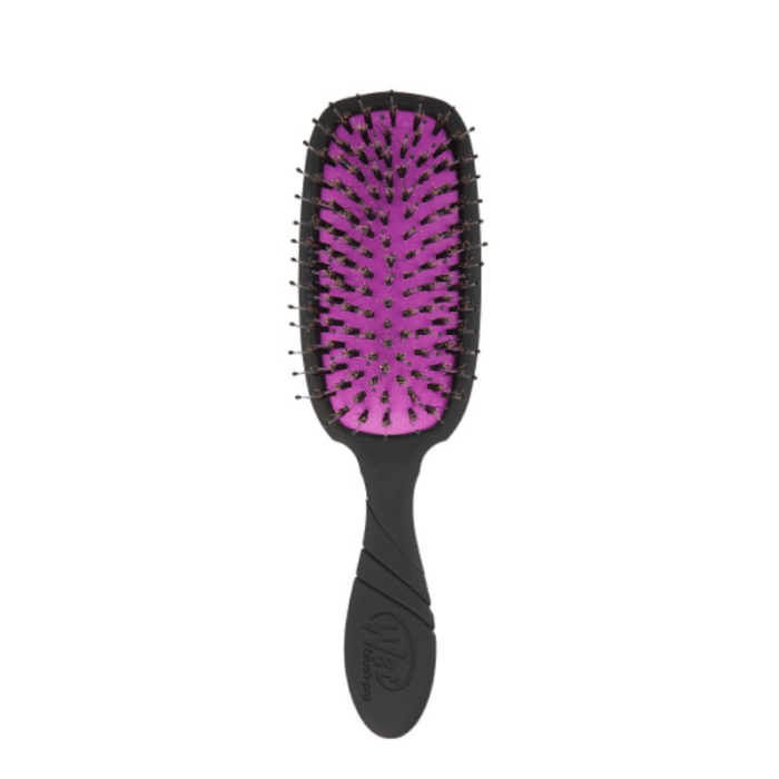 WETBRUSH Pro Shine Enhancer plaukų šepetys su šerno šereliais, juodas