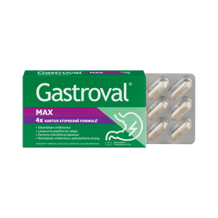 GASTROVAL® Max kapsulės, N15