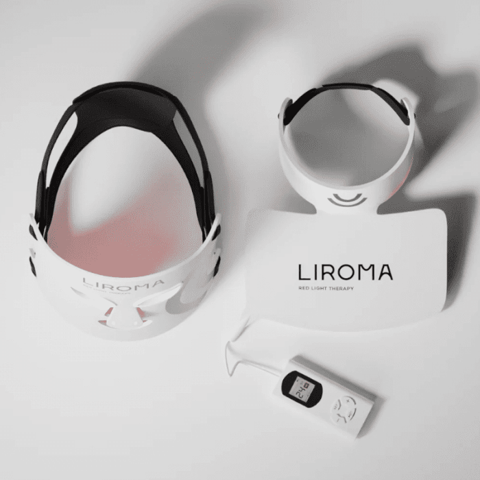 LIROMA® LED terapinė raudonos šviesos ir artimų infraraudonųjų spindulių veido, kaklo ir dekoltė zonos kaukė