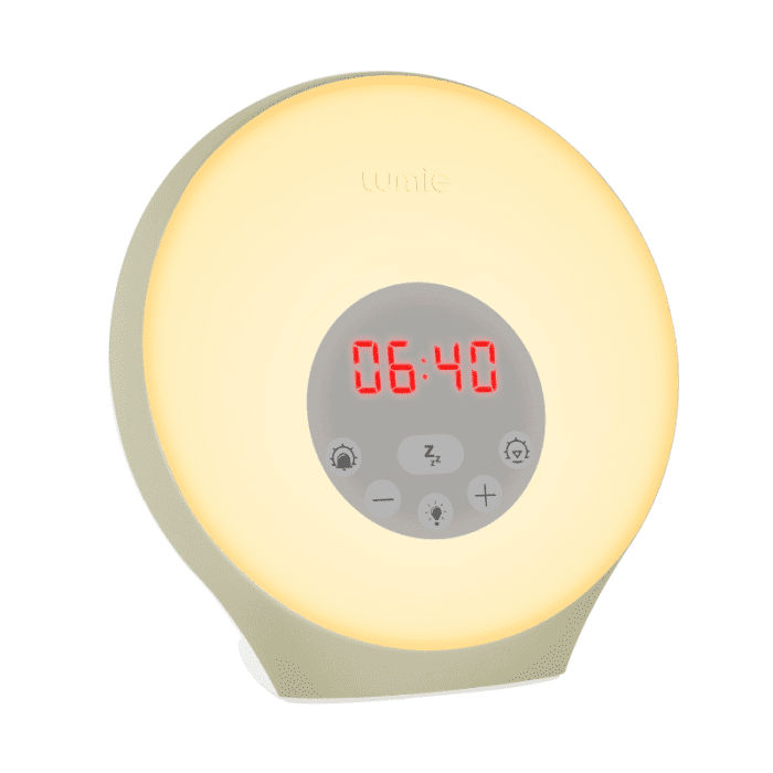 LUMIE Sunrise Alarm šviesos žadintuvas su 30 min. saulėtekiu, nakties režimu ir nuotaikos šviesa