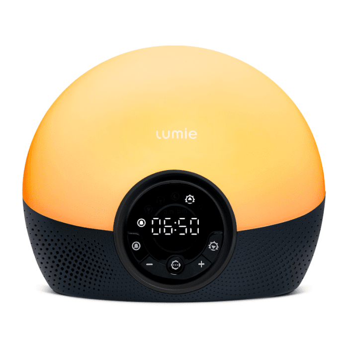 LUMIE Bodyclock Glow 150 šviesos žadintuvas su 10 garsų ir baltuoju triukšmu