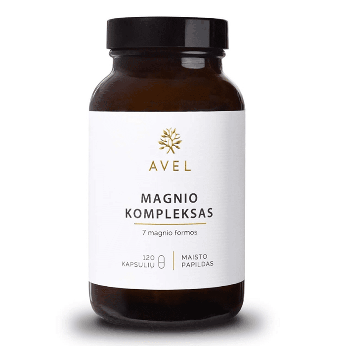 AVEL magnio kompleksas, 7 magnio formos, 120 kapsulių