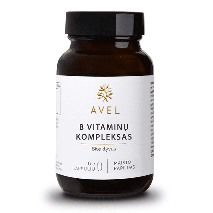 AVEL bioaktyvus B vitaminų kompleksas, 60 kapsulių