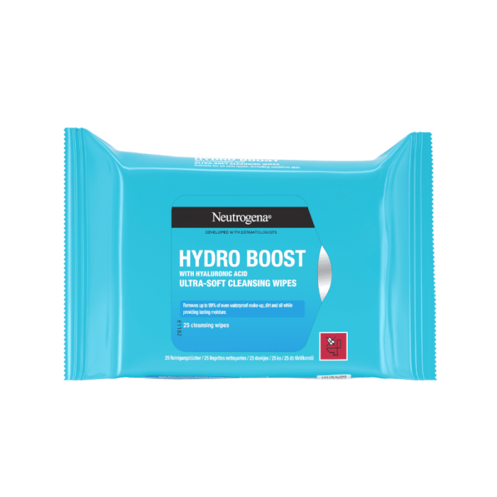 NEUTROGENA Hydro Boost ypač švelnios valomosios servetėlės, N25 