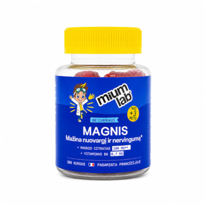 MIUM Lab Maisto papildai KIDS MAGNIS. Be cukraus. Guminukai, N30