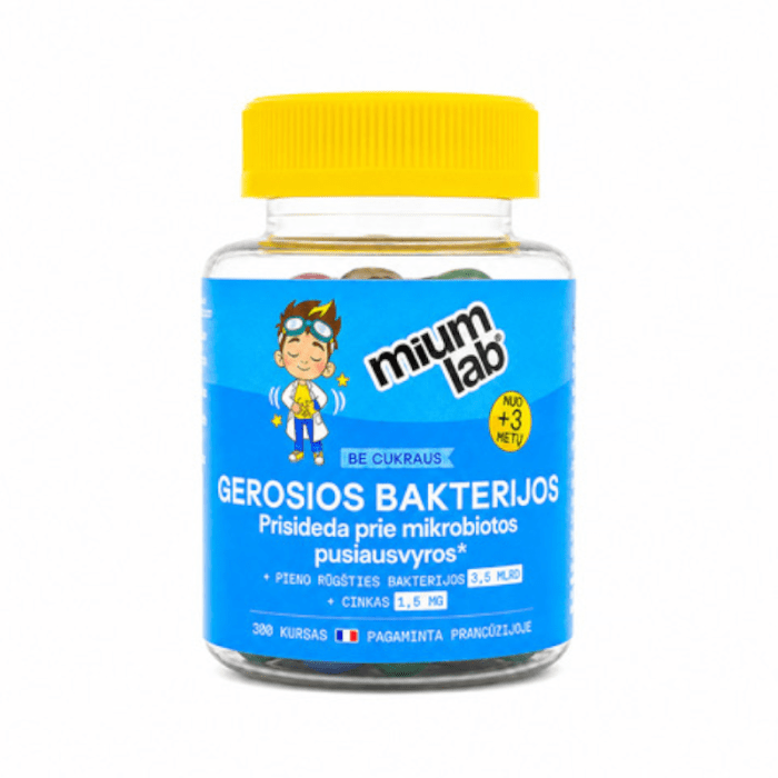MIUM Lab Maisto papildai KIDS PROBIOTIKAI. Be cukraus. Guminukai, N30