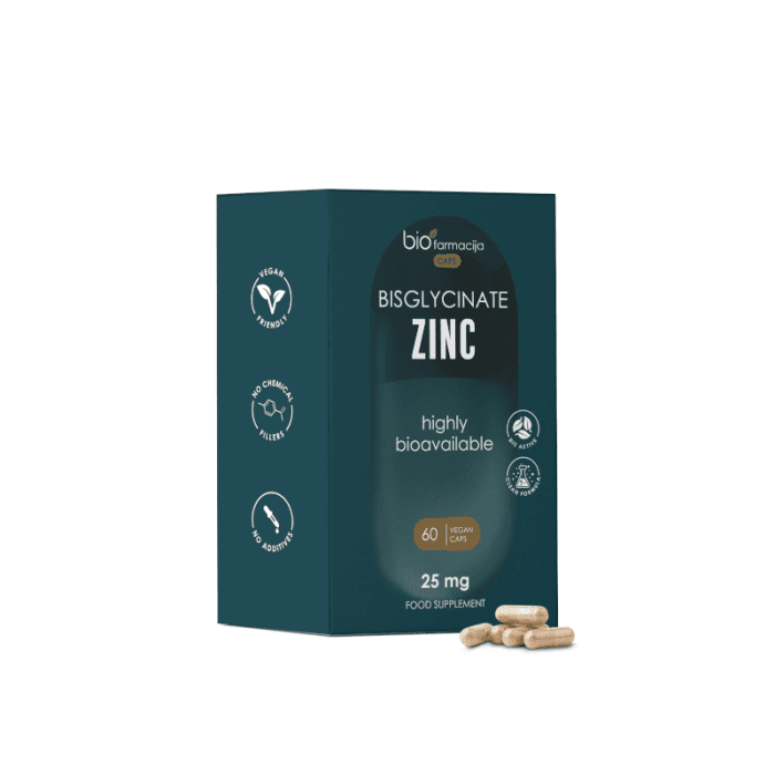 BIOFARMACIJA cinko bisglicinatas 25 mg kapsulės, N60