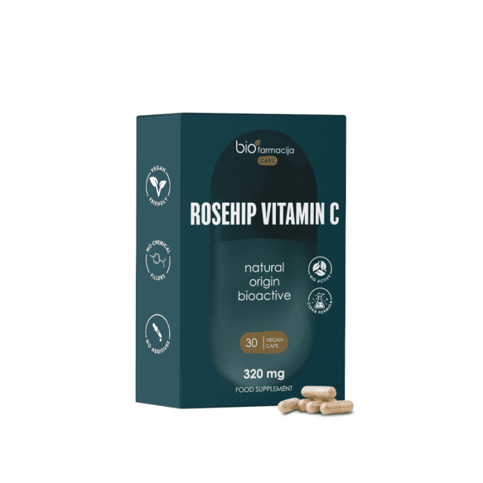 BIOFARMACIJA Rosehip Vitamin C 320 mg kapsulės, N30