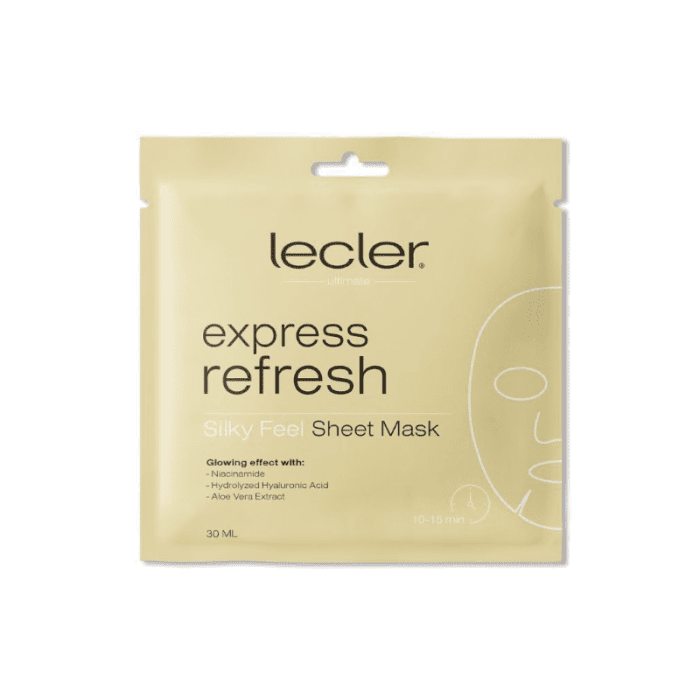 LECLER Express-Refresh lakštinė veido kaukė greitam glow efektui, N1