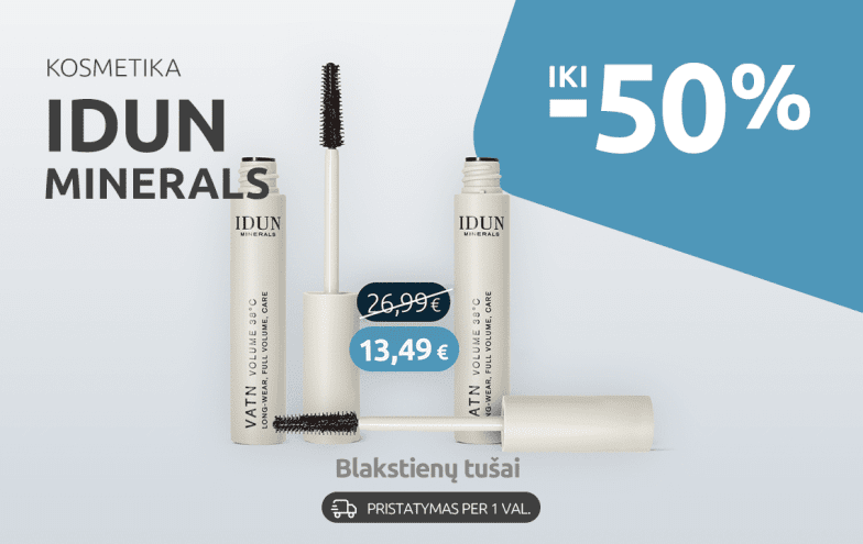 IDUN MINERALS blakstienų tušai IKI -50%