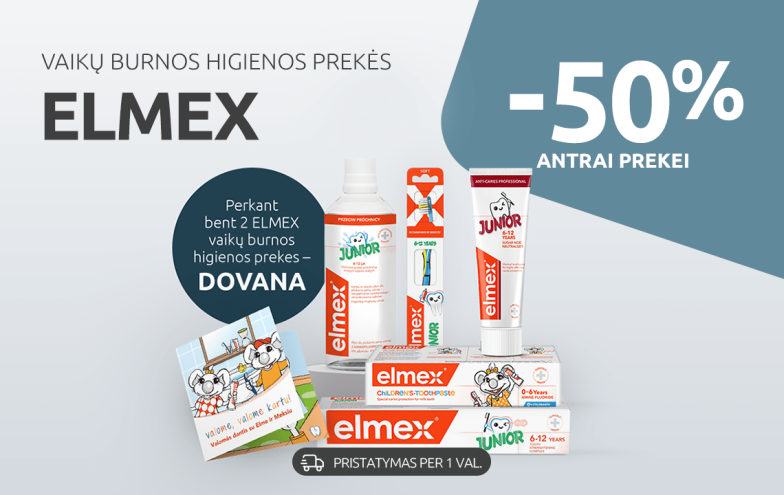 ELMEX -50% antrai  prekei