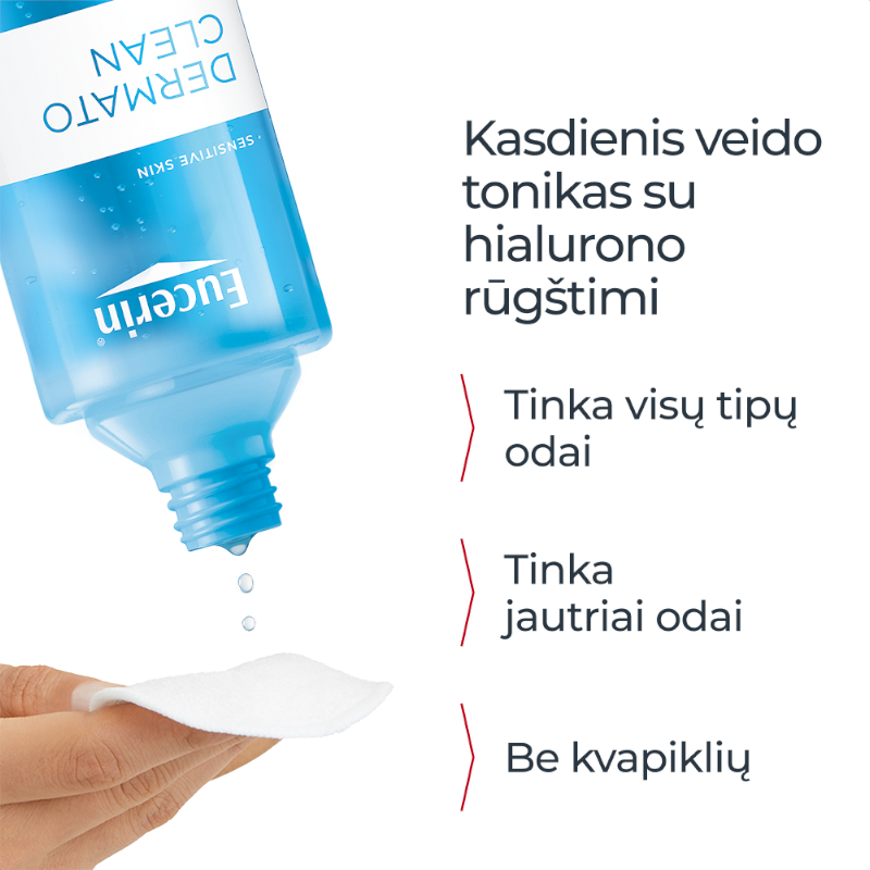 EUCERIN Dermatoclean valomasis veido tonikas, 200 ml