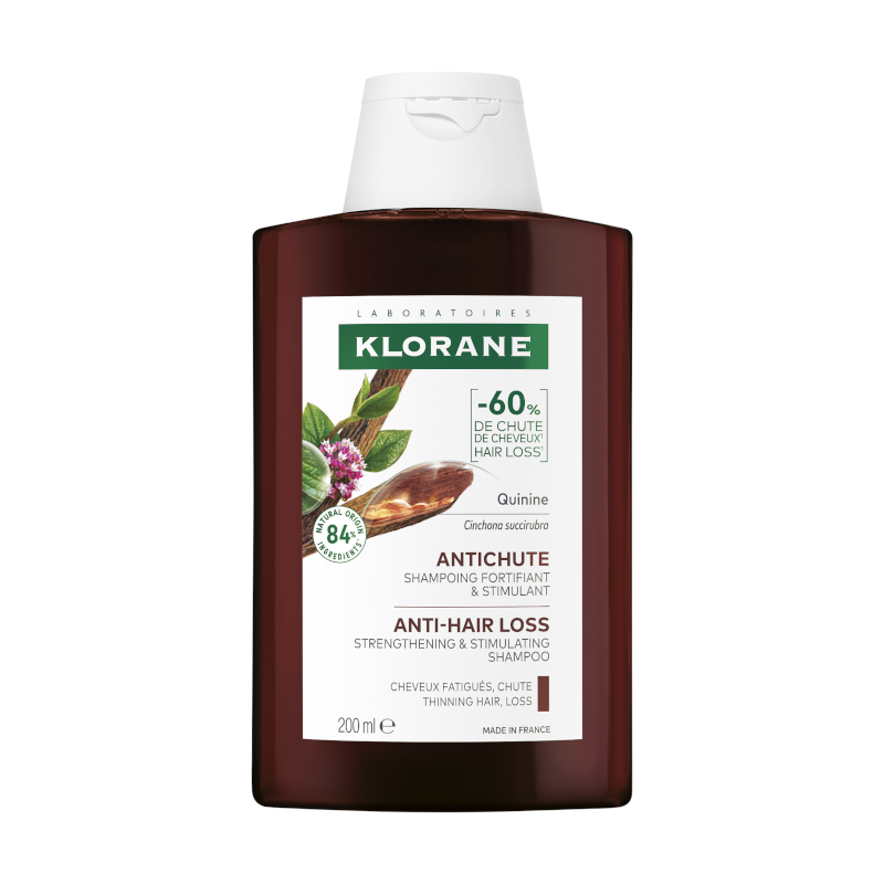 KLORANE šampūnas slenkantiems plaukams su chininu ir vitaminu B Quinine 200 ml