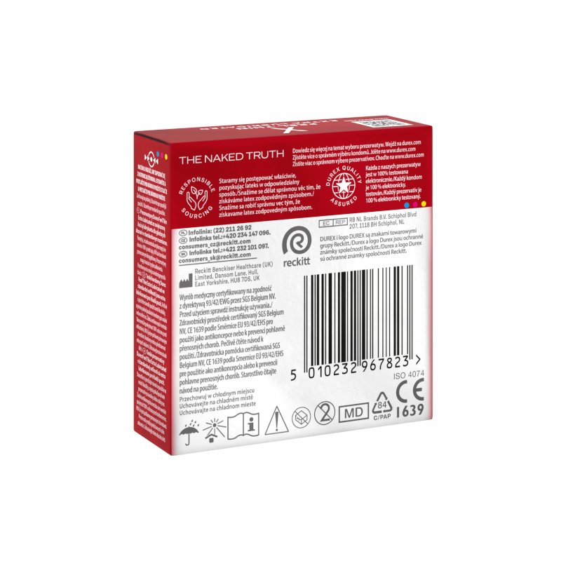 DUREX FEEL THIN EXTRA LUBRICATED prezervatyvai, 3 vnt.