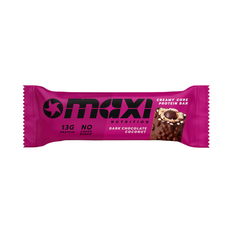 MAXINUTRITION baltyminis batonėlis Creamy Core su juoduoju šolkoladu ir kokosu 45 g
