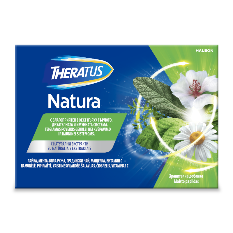 THERATUS Natura čiulpiamos tabletės gerklei, N16