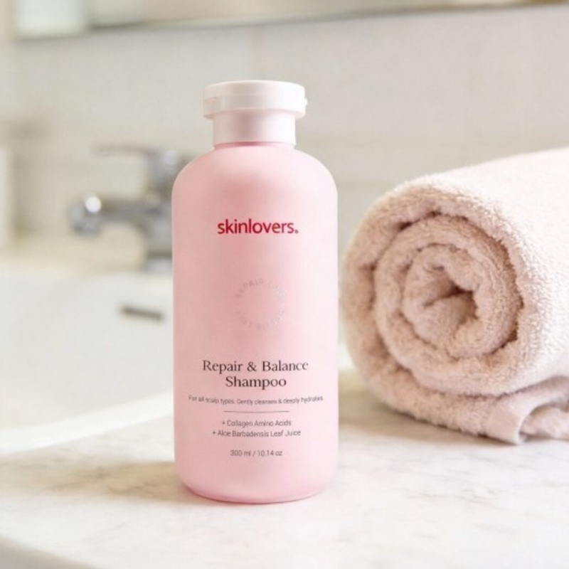 SKINLOVERS Repair & Balance atkuriamasis šampūnas dažytiems ir pažeistiems plaukams, 300 ml