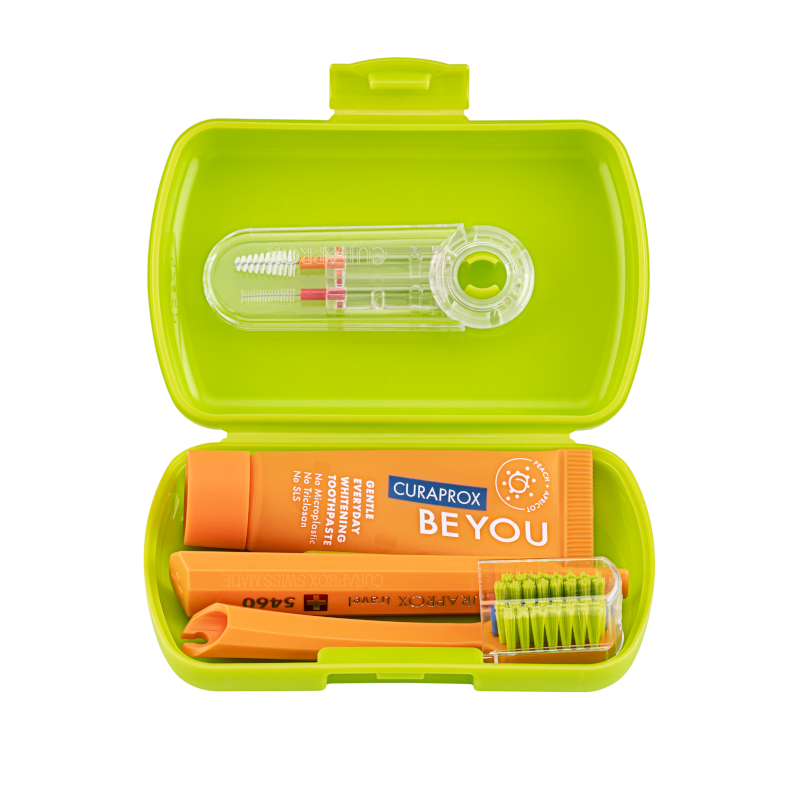 CURAPROX ortodontinis kelioninis rinkinys Travel Set ORTHO, žalias, N1