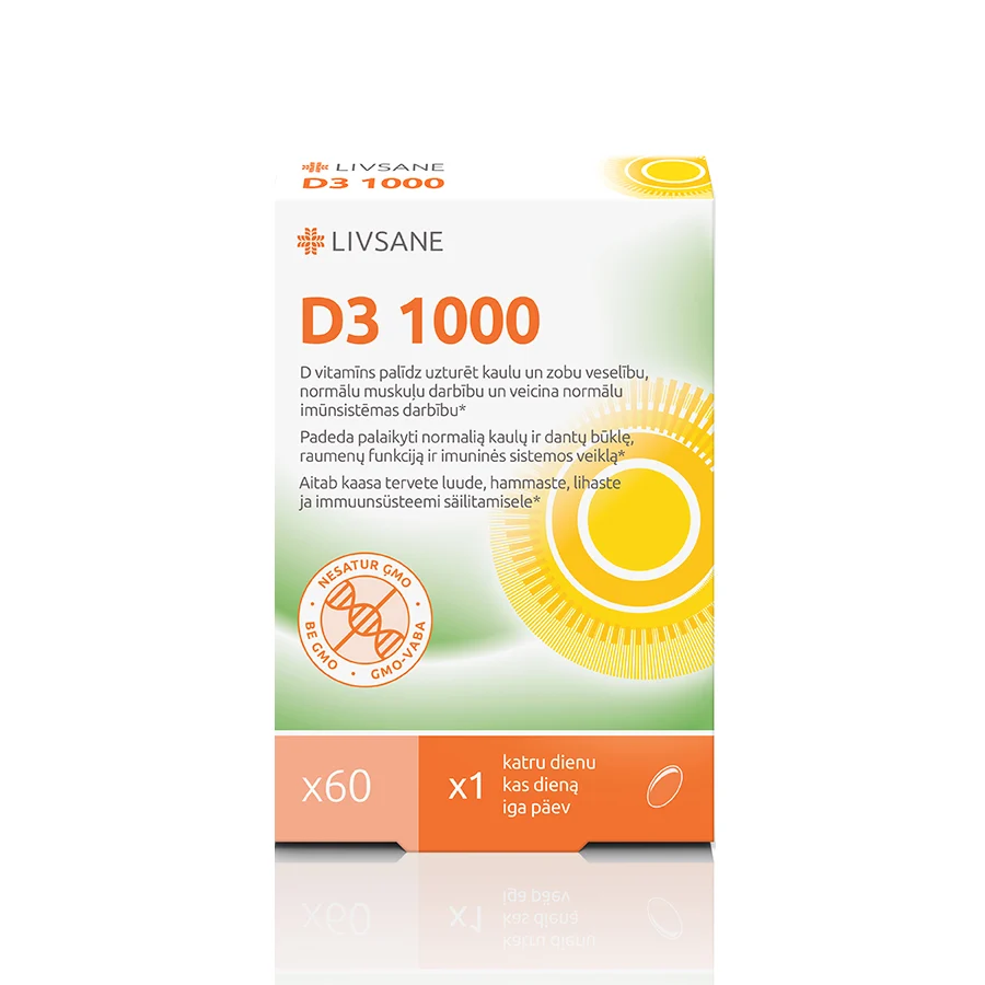 LIVSANE D3 1000IU kapsulės N60