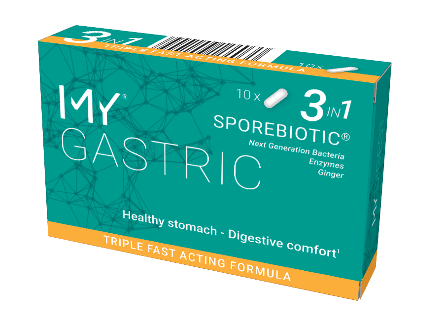 MY GASTRIC Sporebiotic®, gerosios bakterijos sporose + fermentų mišinys, 10 kapsulių