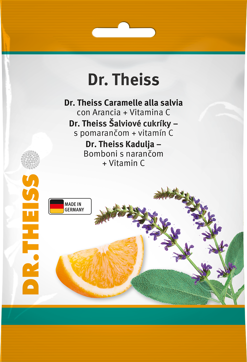 DR. THEISS apelsinų skonio šalavijų ledinukai su vitaminu C 75 g