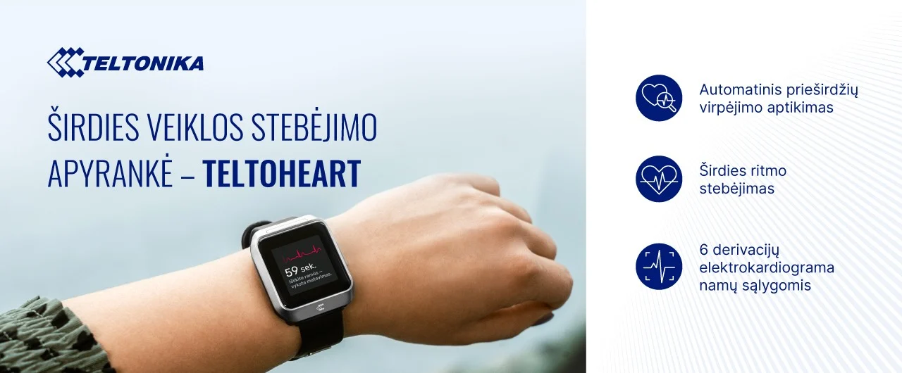 TELTOHEART širdies veiklos stebėjimo apyrankė
