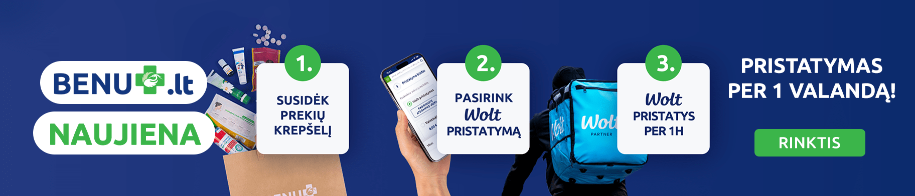 PRISTATYMAS PER 1H SU WOLT