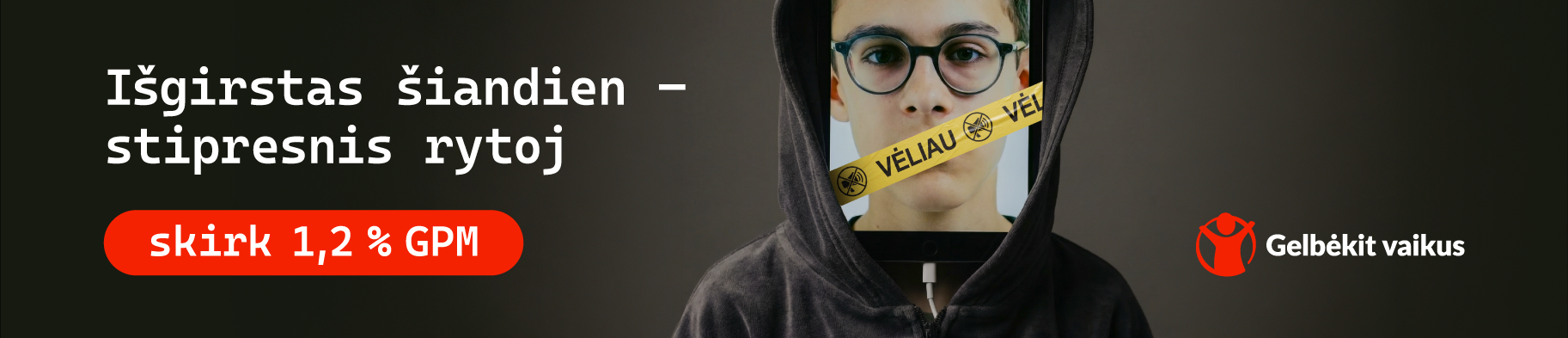 Skirk 1,2% organizacijai „Gelbėkit vaikus“