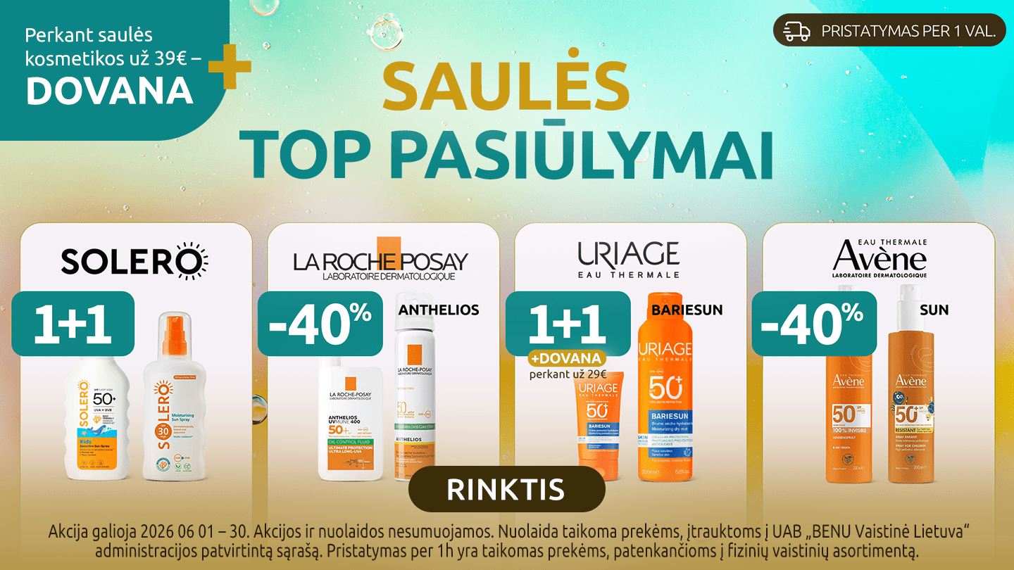 Top saulės kosmetikos pasiūlymai