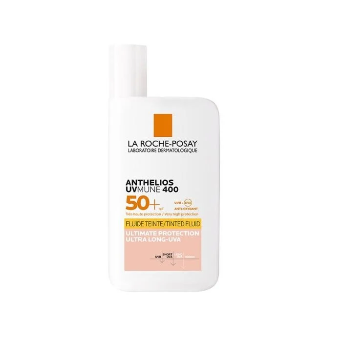LA ROCHE-POSAY ANTHELIOS, apsauginis veido fluidas su atspalviu, SP50+